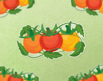 Tomato Sticker, Sun Gold Tomato Sticker, Garden Sticker, Plant Sticker, Green Thumb Sticker - Laptop Sticker, Water Bottle Sticker - 4"
