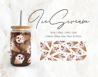 Libbey Glass Dose 16 Unzen | 20 Unzen Eis Screme Schädel-Svg-Dateien für Cricut / Silhouette Cameo, Gruselige Svg, Herbst Svg, Herbst Svg, Halloween