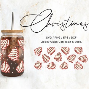 Libbey glazen blikje 16oz | 20oz kerstboom taarten Svg-bestanden voor Cricut & Silhouette Cameo, Kerstmis Svg, Kerstmis Svg, Winter svg, Koken svg