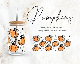 Libbey Glas Dose 16 Unzen / 20 Unzen Zauberhafte Kürbisse-Svg-Dateien für Cricut & Silhouette Cameo, Clipart, Fall-Svg, Herbst-Svg, niedliche Halloween svg