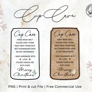 Libbey Glass Can Cup Care Winter Edition Png Files for Cricut & Silhouette Cameo, Clipart, Christmas Png, Cup Care Png, Print Then Cut Png