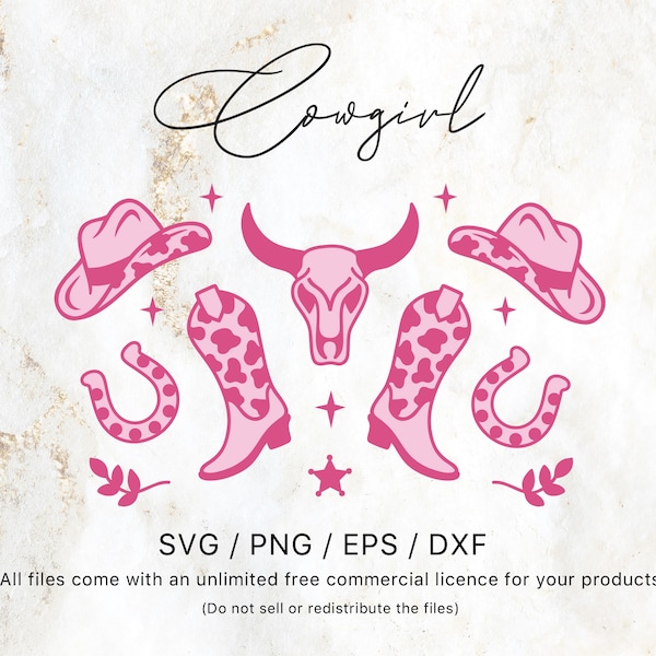 Preppy Cowgirl SVG Bundle | Compatible With Cricut Design Space & Silhouette Studio, Boho Svg, Cowboy Svg, Rodeo Svg, Howdy Svg, Preppy Png