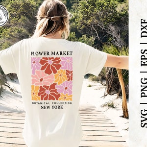 Flower Market Mattise SVG - T-Shirt Graphic For Cricut Studio & Silhouette Cameo, Vintage, Wavy Clipart Svg, New York svg, Retro Bloom Svg