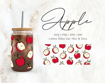Libbey Glass 16oz | 20oz Sweet Apple Svg Files for Cricut & Silhouette Cameo, Fruit Svg, Teaching Svg, Knowledge Svg, Apple Juice Png