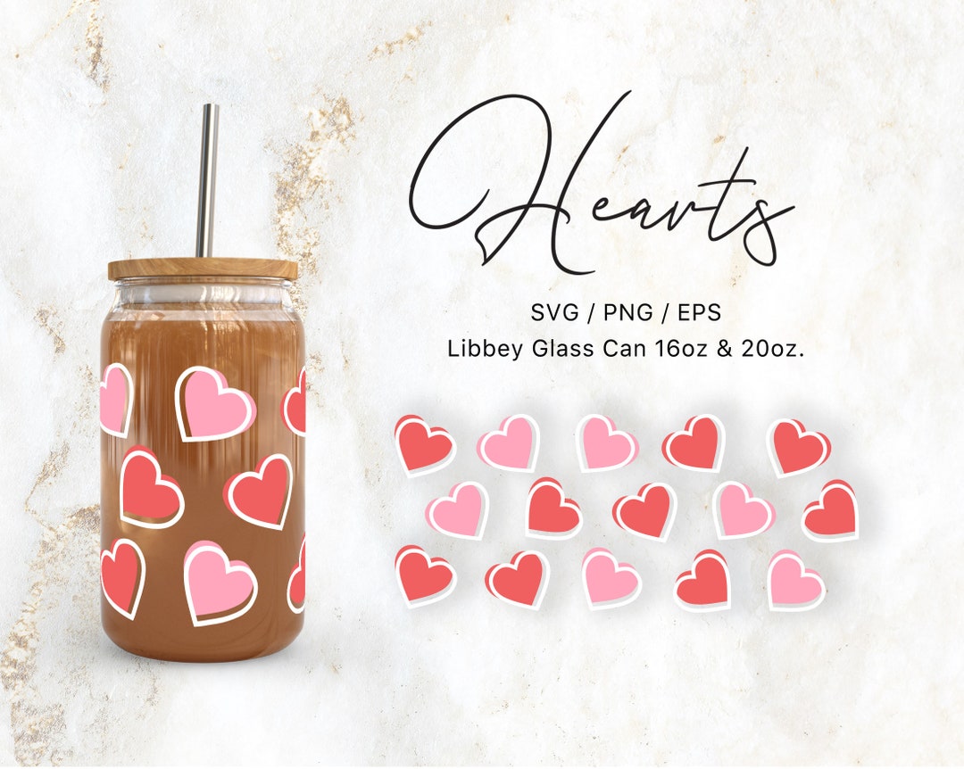 Libbey Glass 16oz | 20oz Cute Hearts Svg Files for Cricut & Silhouette ...