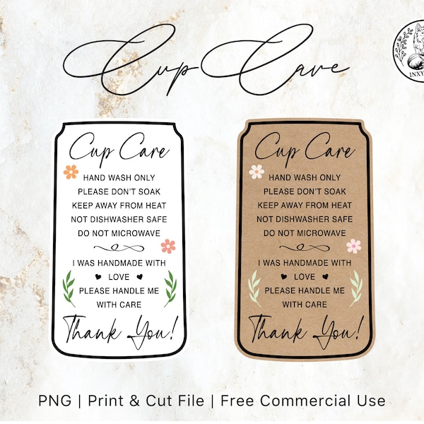 Libbey Glass Can Cup Care Png Files for Cricut & Silhouette Cameo, Clipart, Vinyl Instructions Png, Cup Care Png, Print Then Cut Png