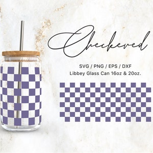 Libbey Glas 16 Unzen | 20 Unzen karierte Retro-Svg-Dateien für Cricut & Silhouette Cameo, Sublimation, Boho-Svg, Vintage-Svg, Gingham-Svg, Karo Png