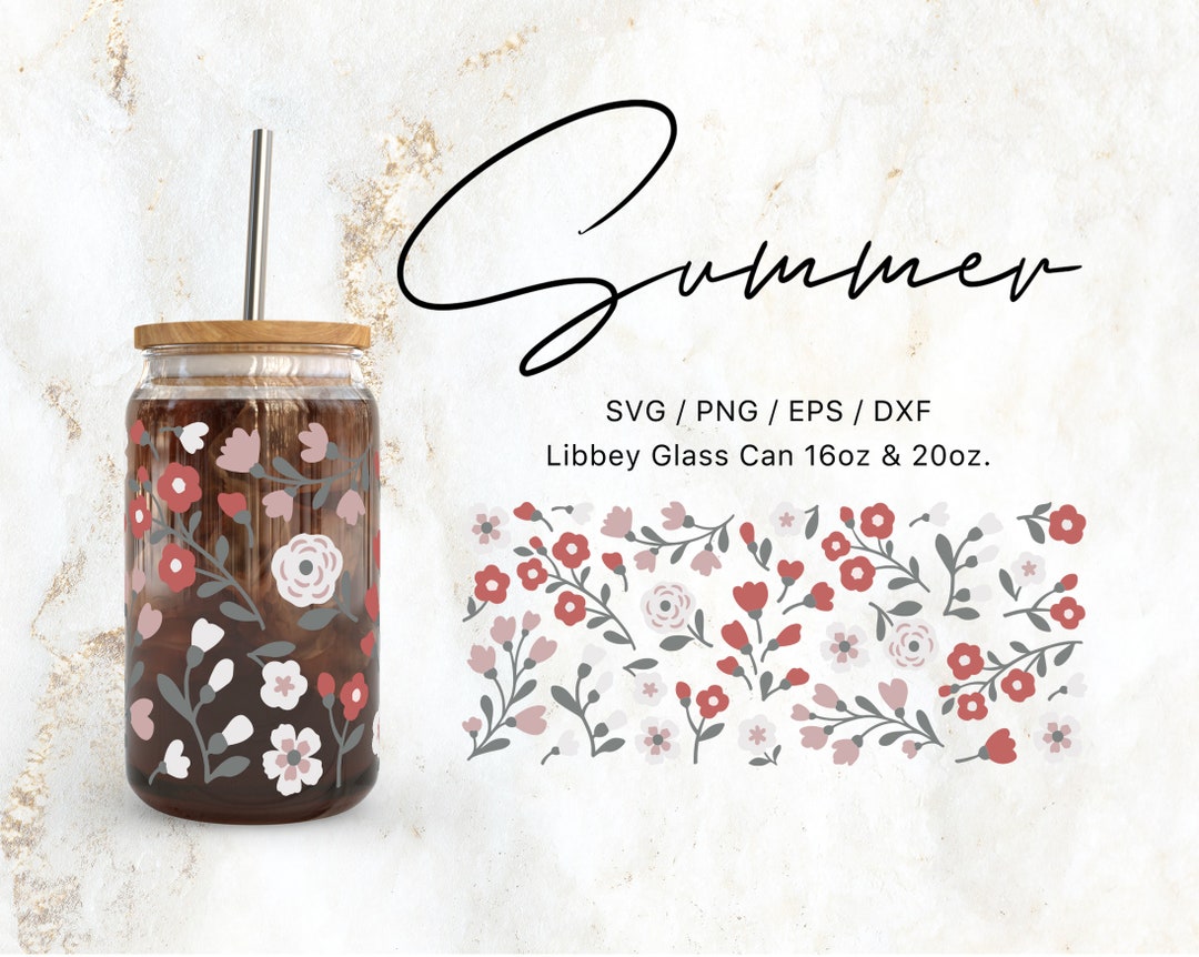 Libbey Glass 16oz | 20oz Summer Bloom Svg Files for Cricut & Silhouette ...