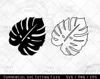 Monstera Leaf Swiss Cheese Plant Svg Files for Cricut & Silhouette, Botanical Svg, Tropical Plant Svg, Leaves Svg, Png