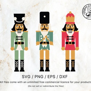 NUTCRACKER ⟡ 3x arquivos de corte de Natal para Cricut Studio e Silhouette Cameo, Xmas svg Christmas Svg, Festive Svg, Nut Cracker svg, Decoração