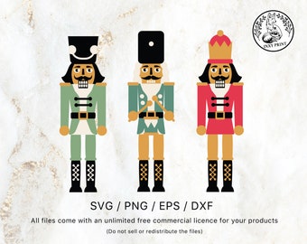 NUTCRACKER ⟡ 3x Christmas Cut Files For Cricut Studio & Silhouette Cameo, Xmas svg Christmas Svg, Festive Svg, Nut Cracker svg, Decoration