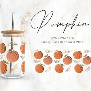 Libbey ガラス缶 16 オンス / 20 オンス レイヤード パンプキン プリント SVG ファイル (Cricut および Silhouette Cameo 用)、クリップアート、秋 SVG、秋 SVG、ハロウィーン SVG