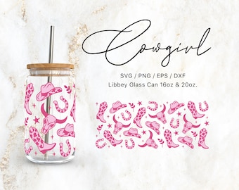 Libbey Glass 16oz | 20oz Cowgirl Svg Files for Cricut & Silhouette Cameo, Howdy Svg, Rodeo Svg, Western Svg, Cowboy culture svg, Cow Boots