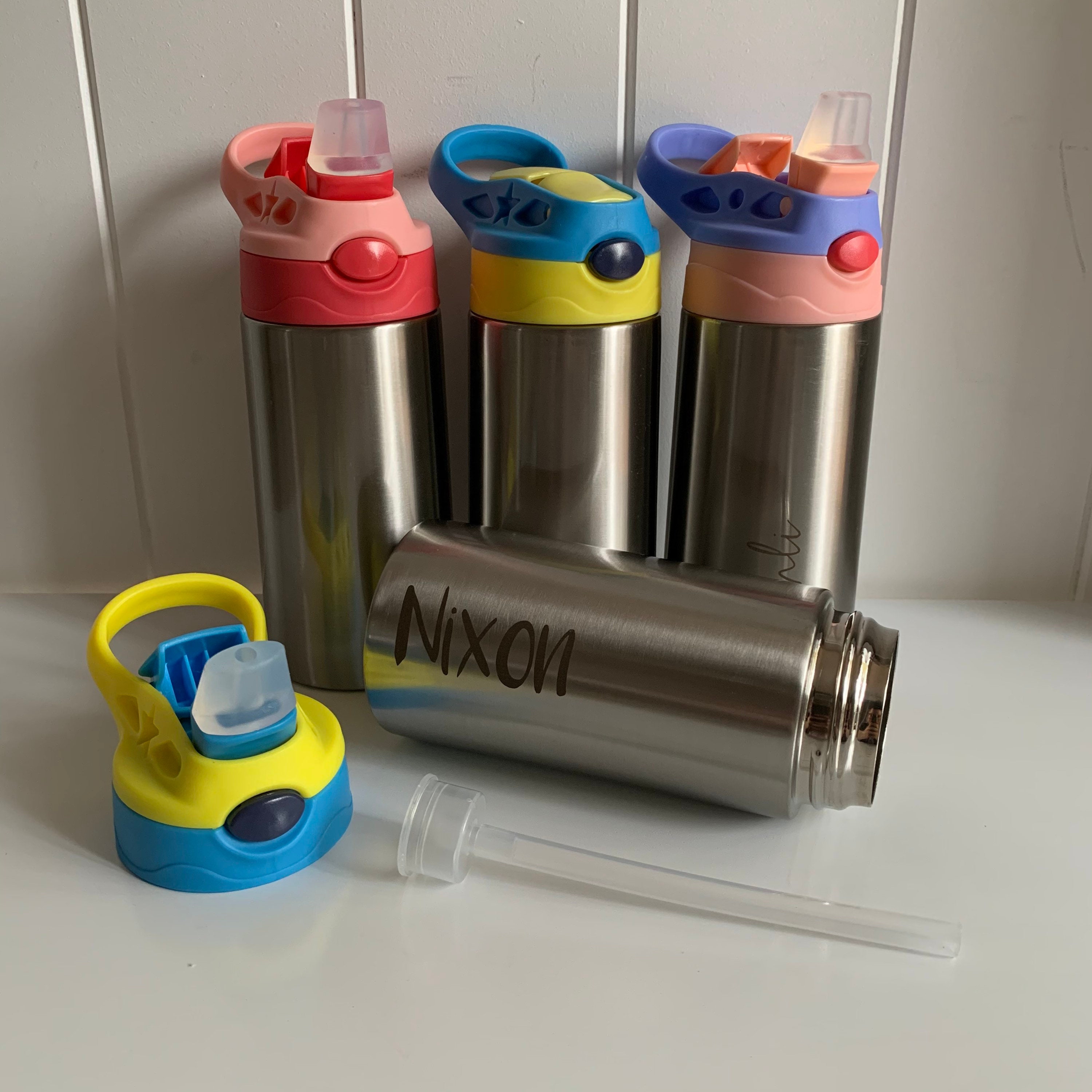 Kids Water Bottle Personalised Laser Engraved Drink Etsy