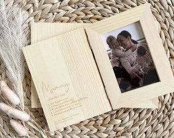 Mother’s Day Photo Frame | Personalised Frame | Nanny Gift | First Time Mum | Wooden Photo Frame