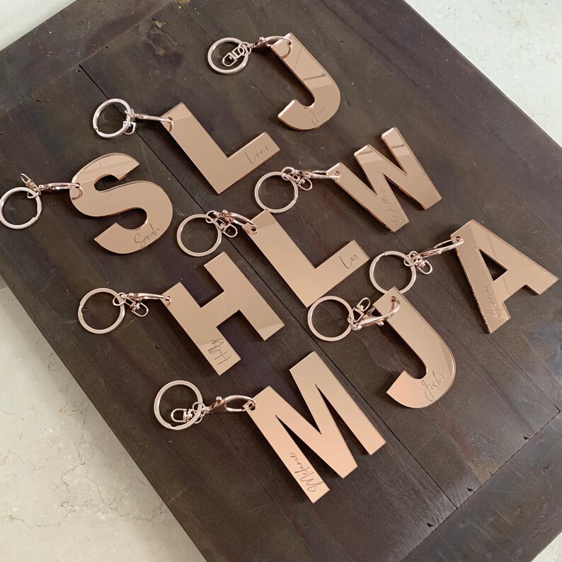 Personalised Keyring Initial Key Ring Key Chain Name Key Etsy Australia