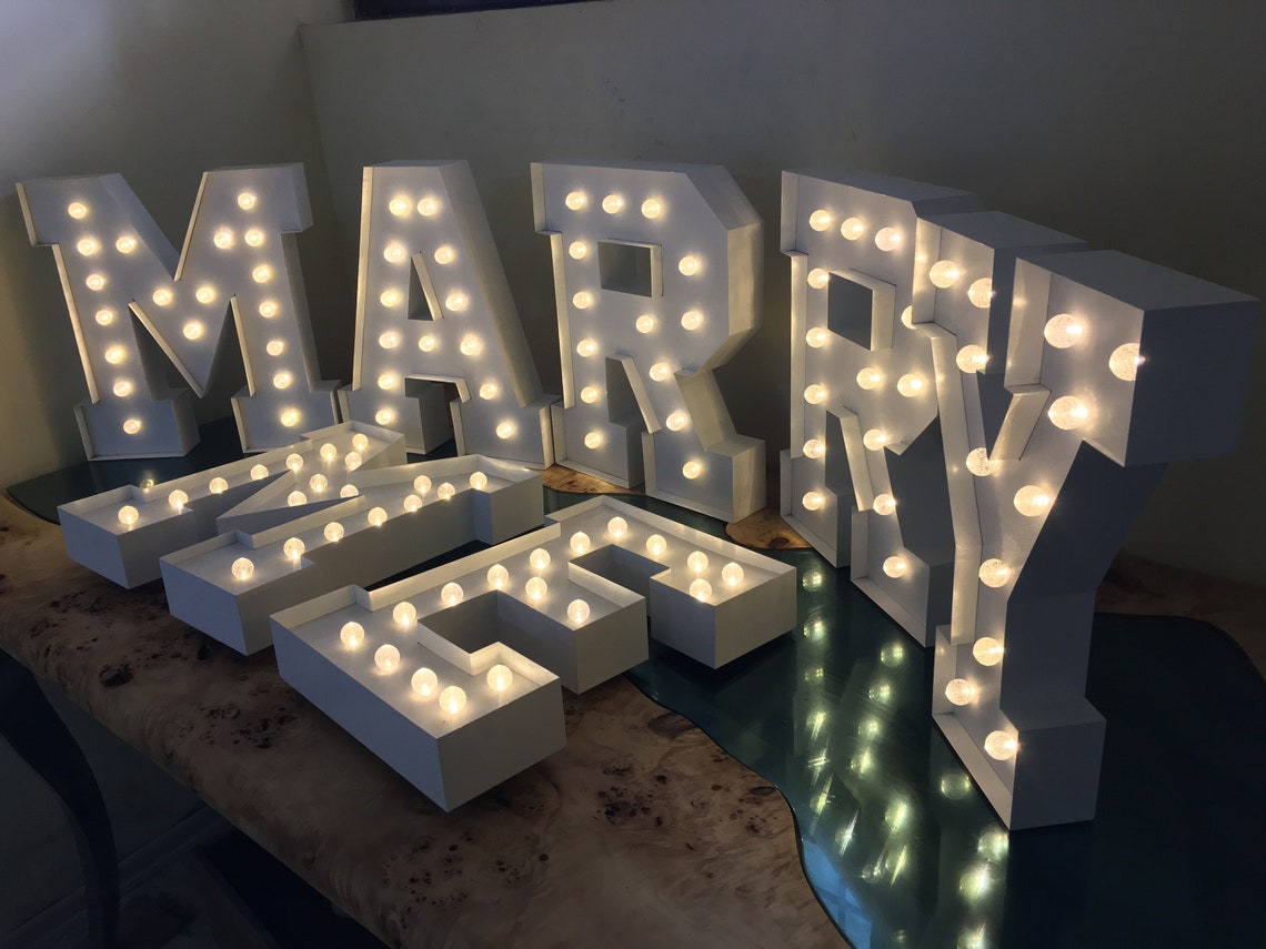 20''50cm Marry Me Marquee Letter Sign Marquee Light Etsy