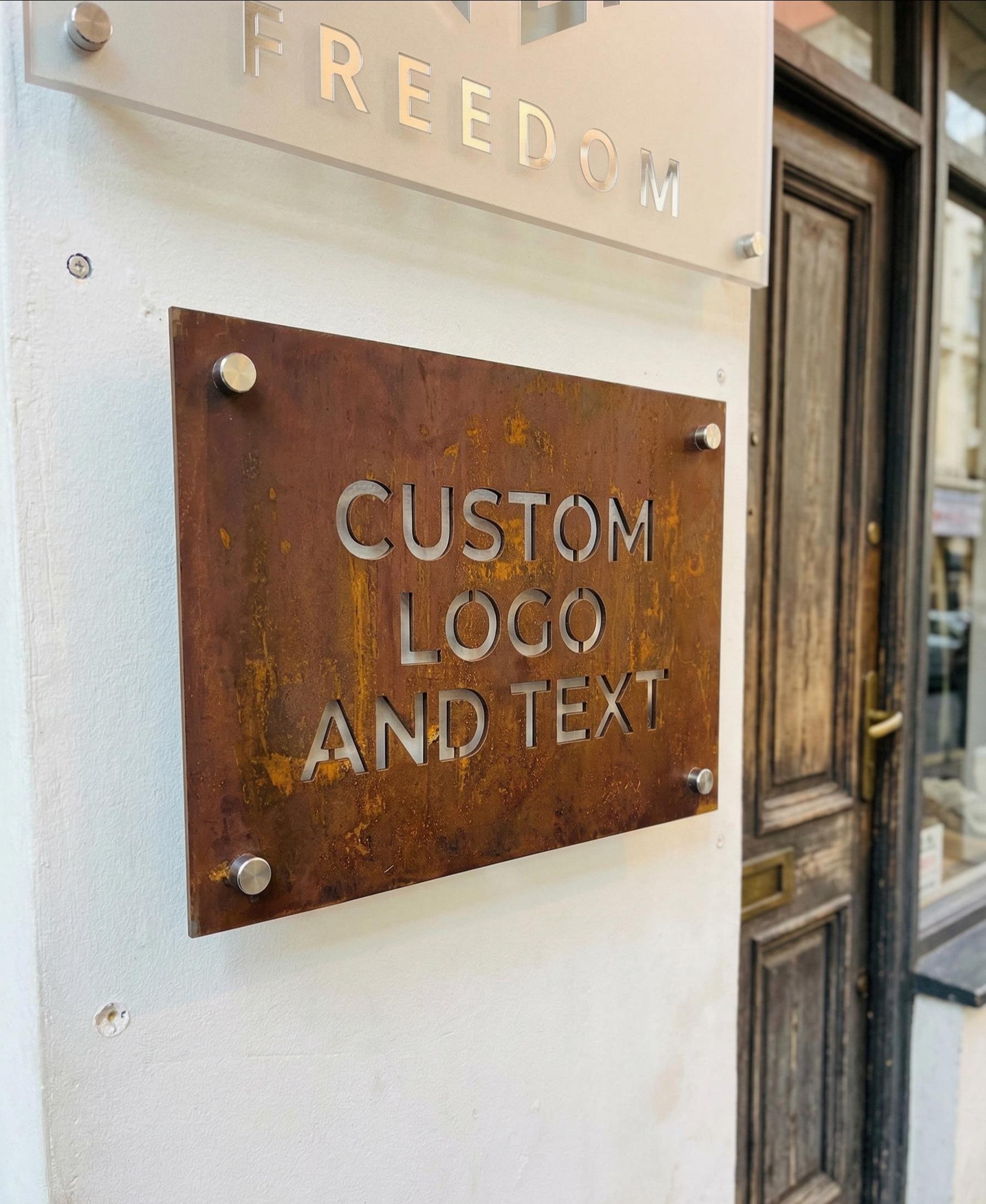 Custom Rusted Metal Sign, Personalized Steel Wallart, Corten Laser Cut ...