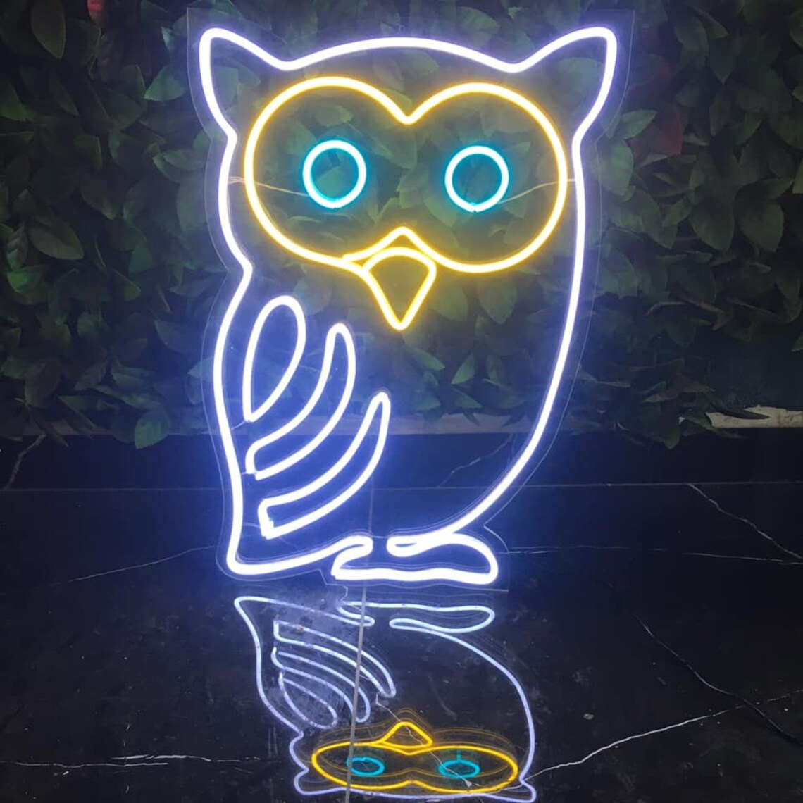 Owl ledneon wall neon decor Custom bedroom led neon sign Owl Etsy