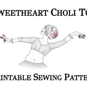 Sweetheart Choli Top - Printable Sewing Pattern