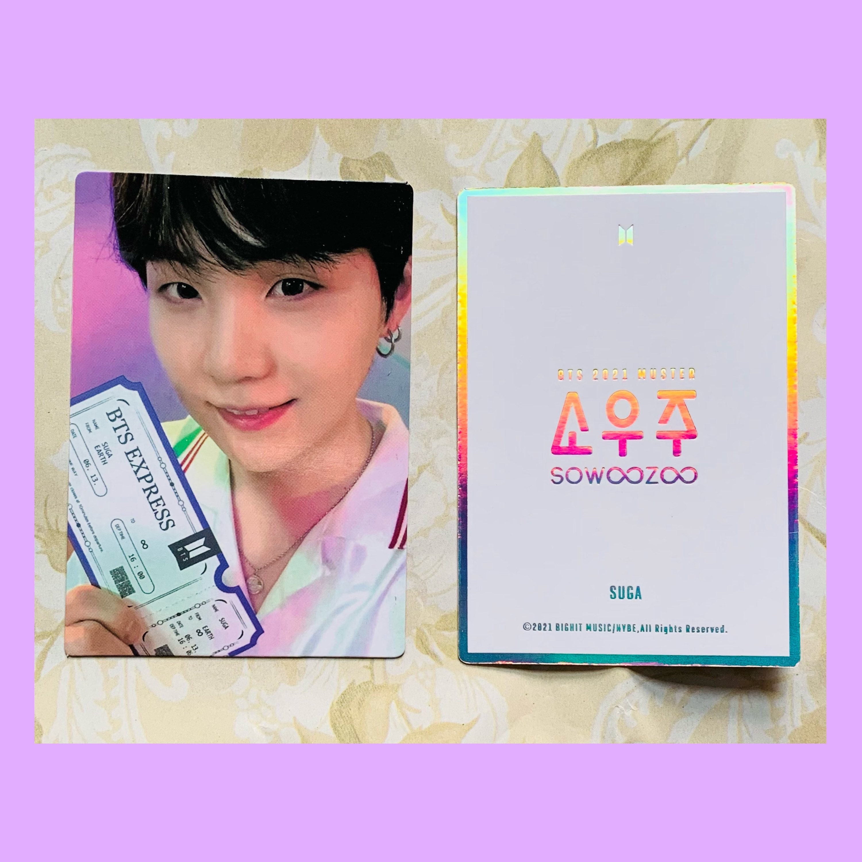 bts sowoozoo holo ticket photocards replica kpop pcs etsy