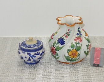 Vintage Italian vase and jar...Exquisite colors