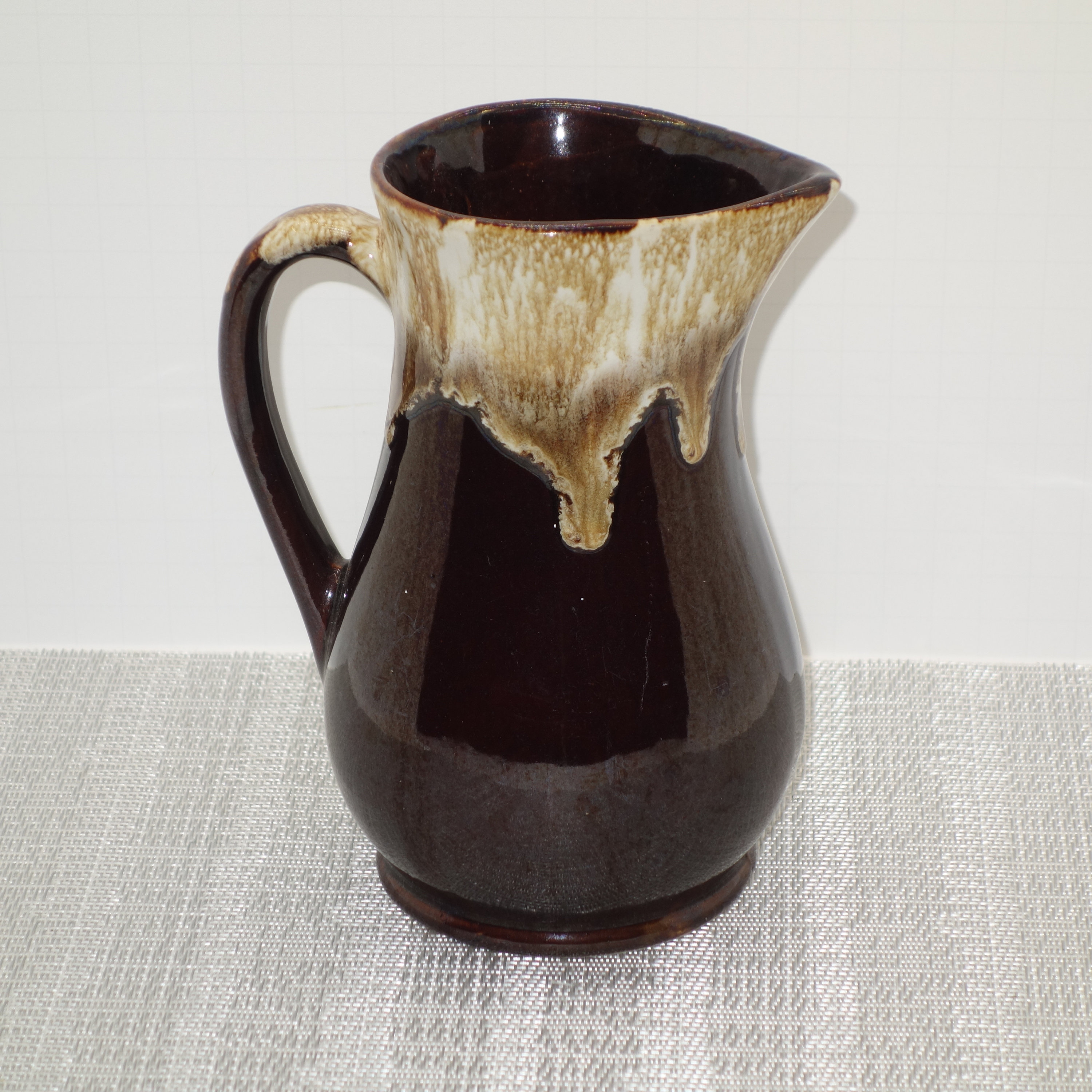 Vintage Roseville Pottery RRP Co. USA Dark Brown Drip Glazed Pitcher