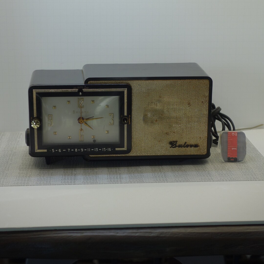 Vintage Bulova Clock Radio Etsy