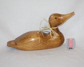 Vintage hand carved duck decoy. Signed and dated with quot Product of Canada quot sticker