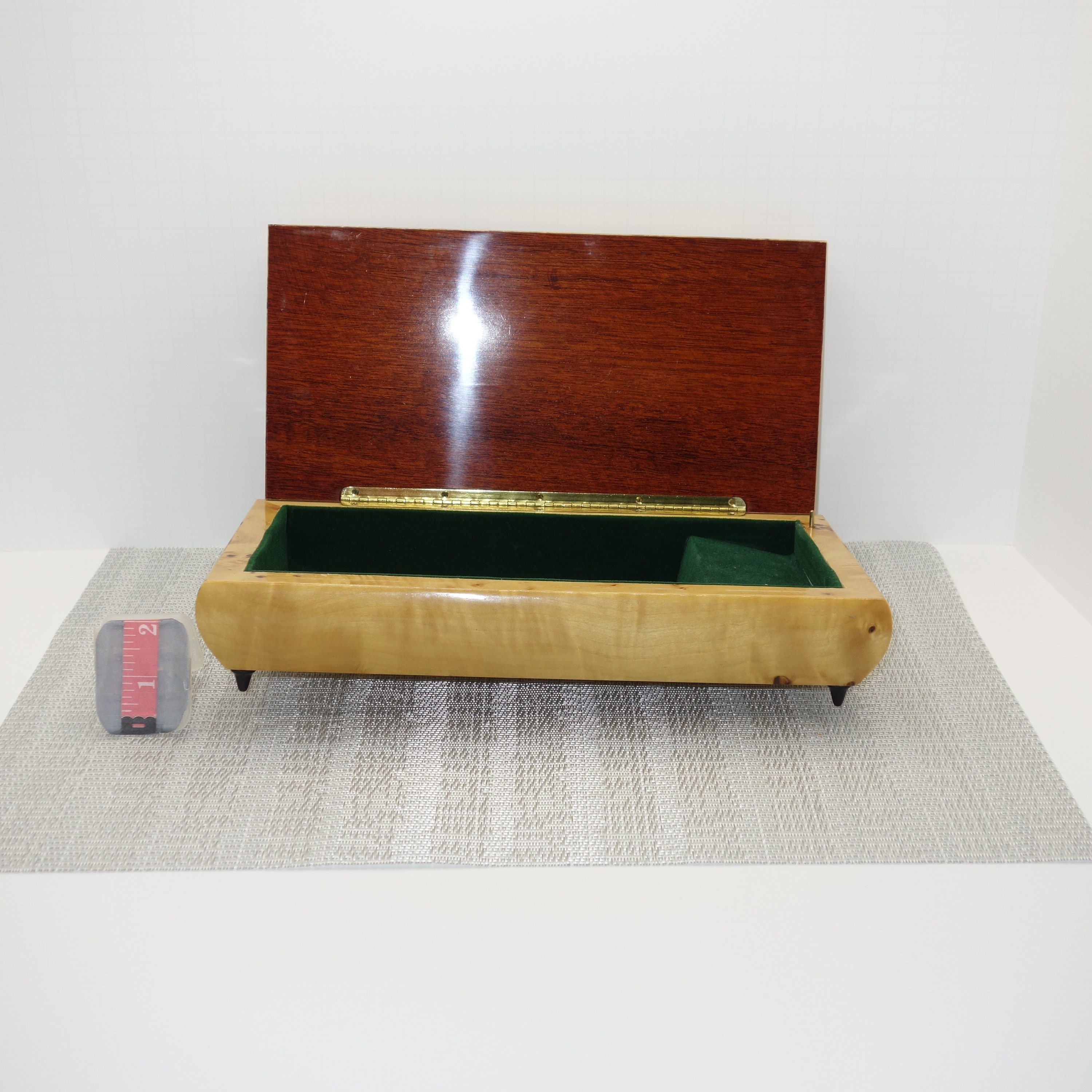 Vintage solid wood ornate music box plays Mozart. Etsy