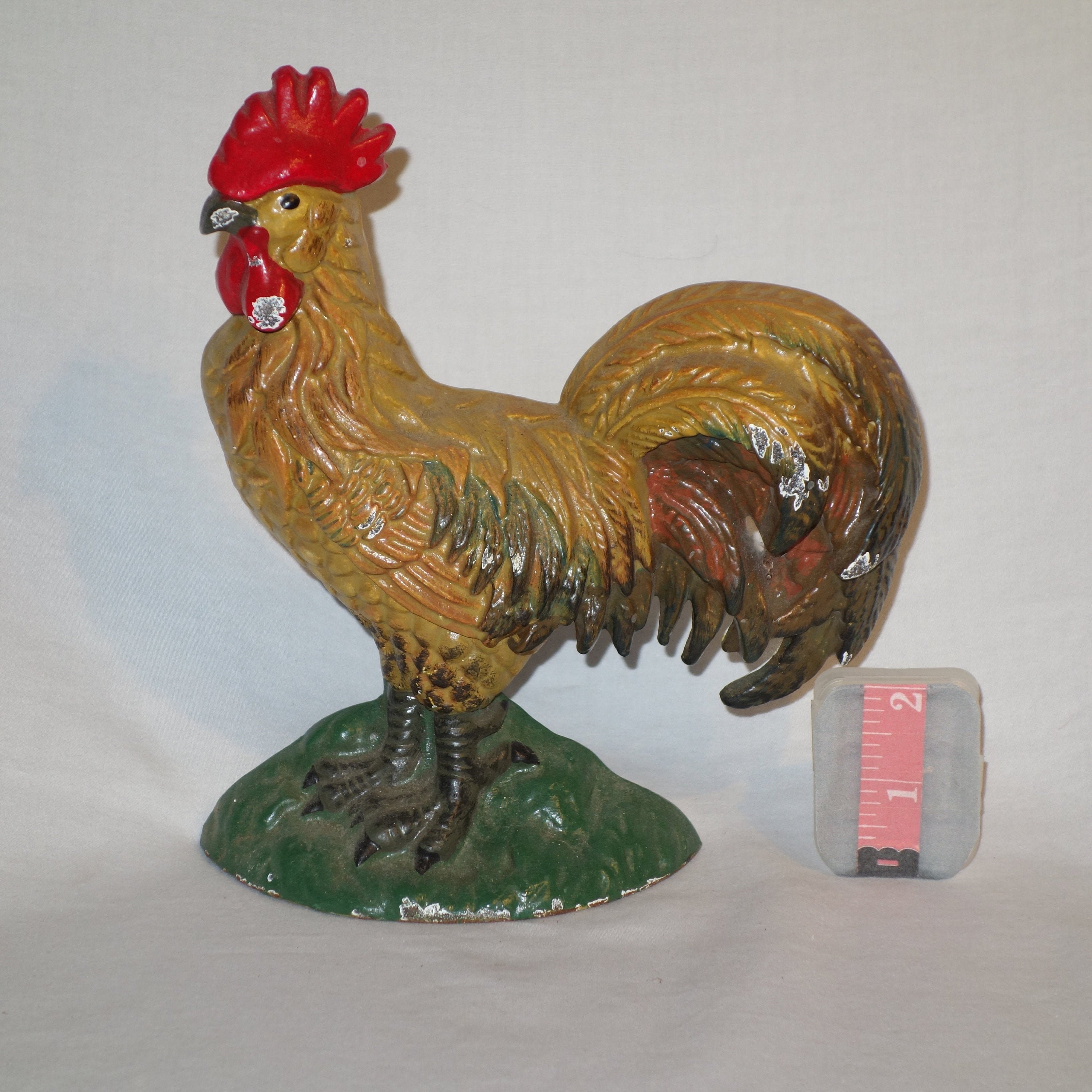 Vintage Cast Iron Rooster Door Stop Etsy