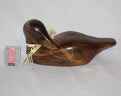 Vintage hand carved duck decoy. Signed and dated with quot Product of Canada quot sticker