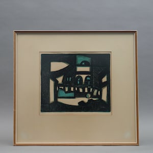 51 x 54 Max Gregor Carlsson (S,1914-1996) Original Lithography Signed Swedish Art 70s 80s Scandinavian Style