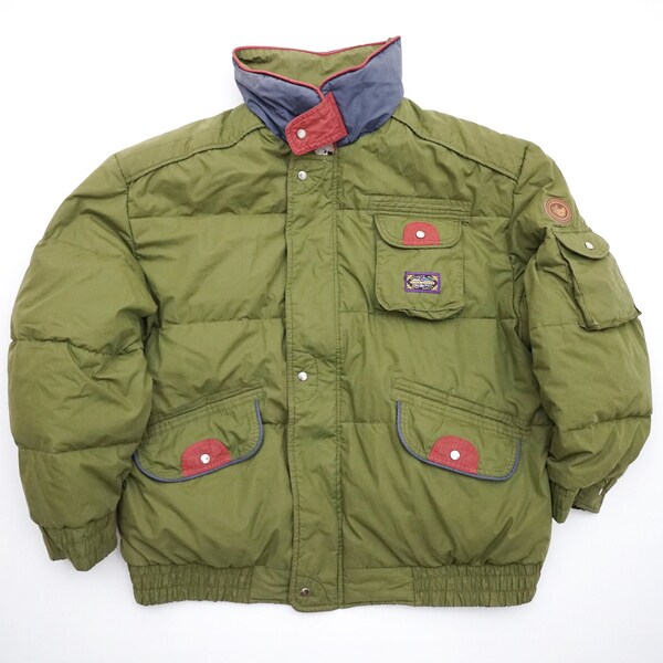 Vintage 80's DOWN JACKET Insulated Puffer Size L Winterjacke 90s