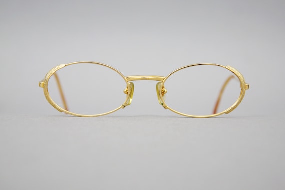 Vintage 90s KENZO TOLEDE K089 K16 Gold Metal Oval