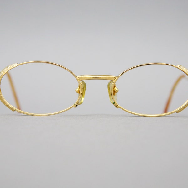 Vintage anni '90 KENZO TOLEDE K089 K16 Montature per occhiali ovali in metallo dorato Occhiali da sole