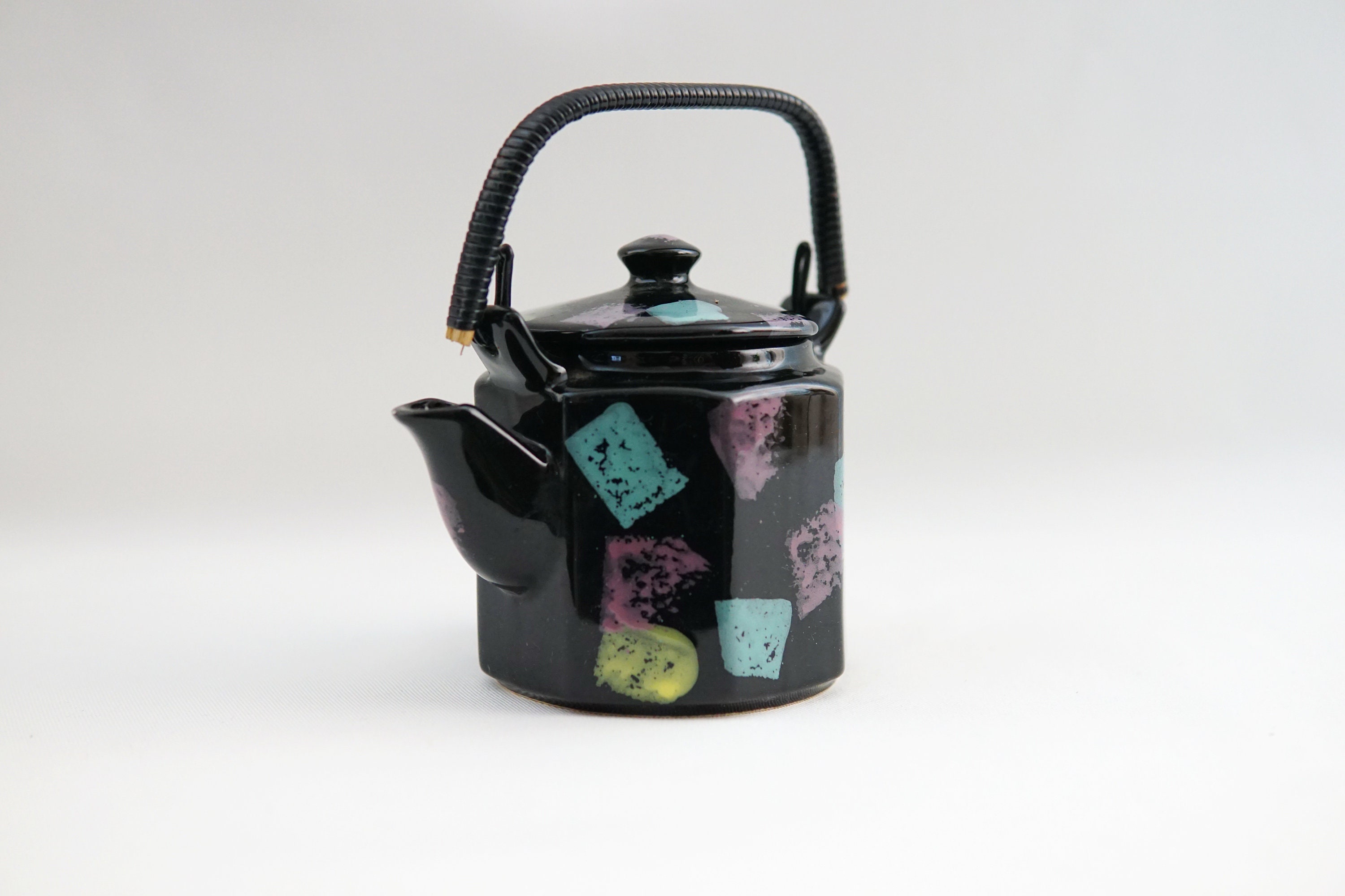 Mid Century Modern CERAMIC TEA Kettle With Wooden Handle Jug Etsy