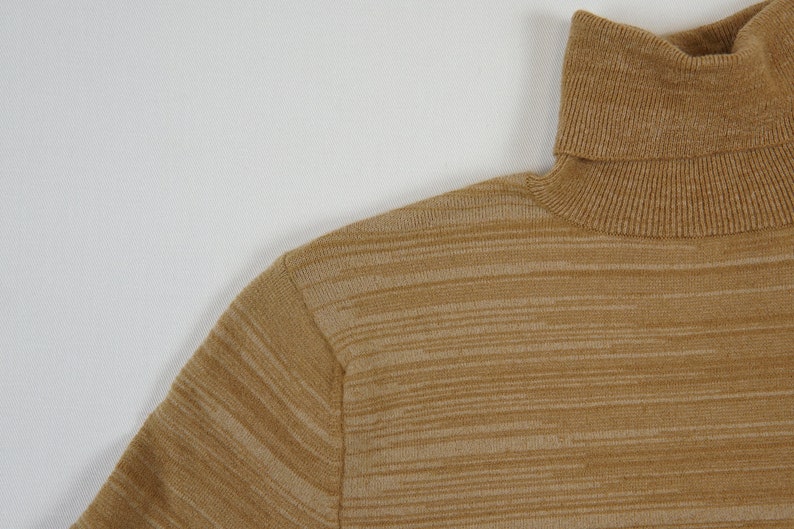 VINTAGE 80/'s Womens TURTLENECK SWEATER Merino Wool Size S Pullover Simple Classic