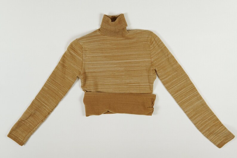 VINTAGE 80/'s Womens TURTLENECK SWEATER Merino Wool Size S Pullover Simple Classic