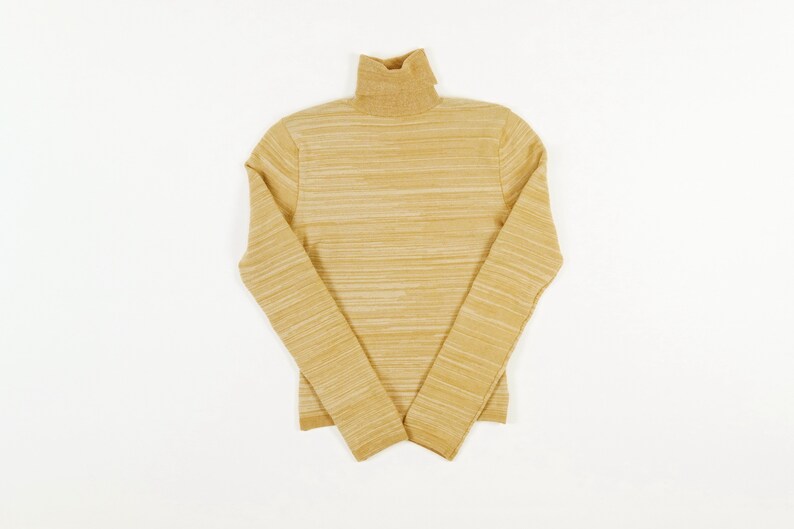 VINTAGE 80/'s Womens TURTLENECK SWEATER Merino Wool Size S Pullover Simple Classic