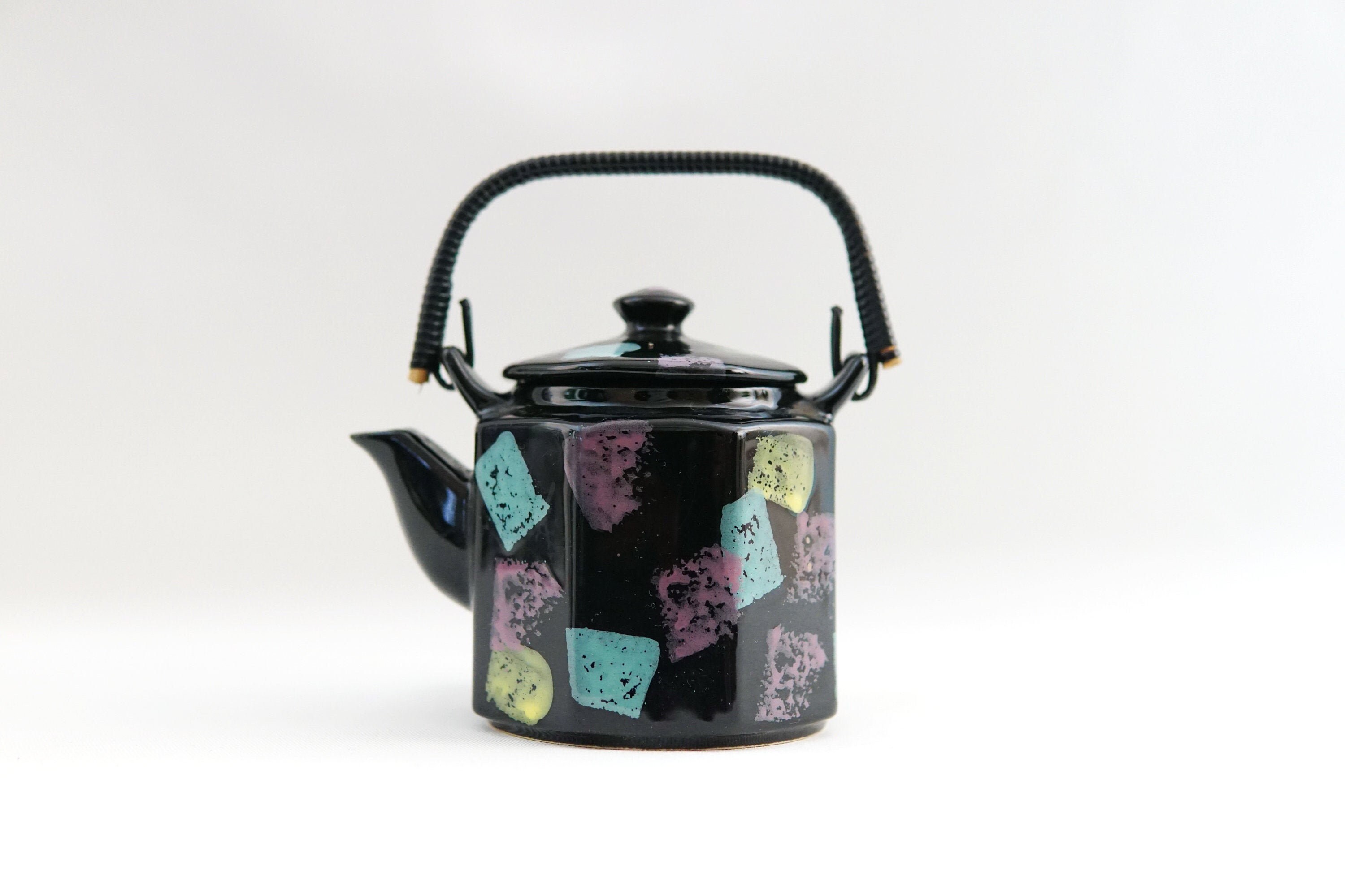 Mid Century Modern CERAMIC TEA Kettle With Wooden Handle Jug Etsy