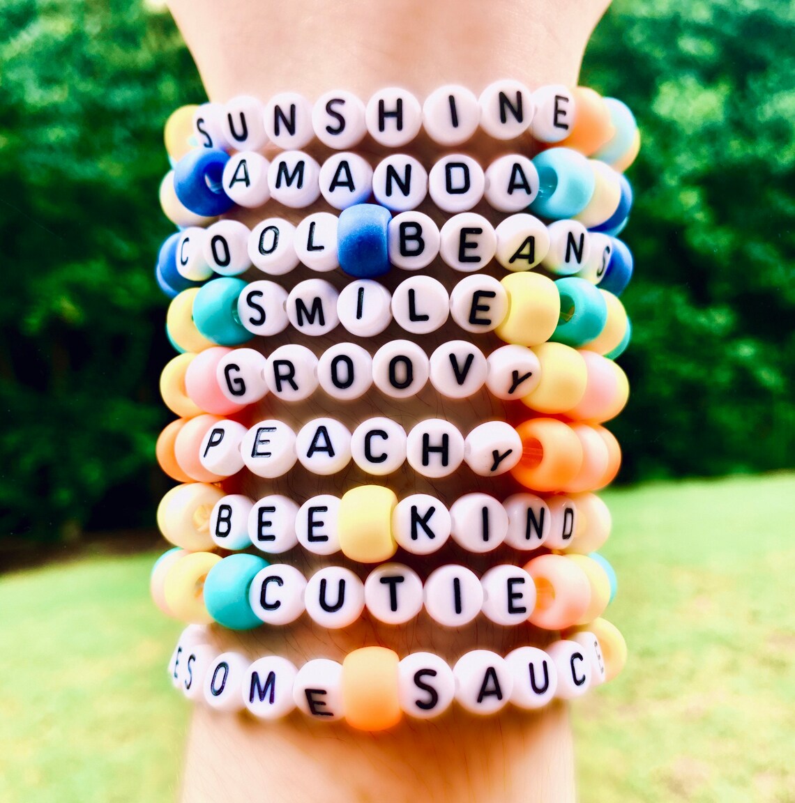 Custom VSCO Trendy Beaded Bracelet With LettersMatte Pony Etsy