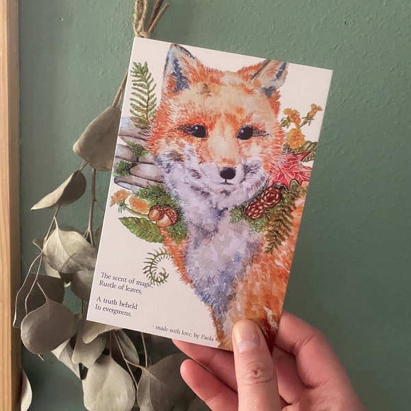 SIGNED BY ARTIST The Fox Spirit - Mini Art Print - 4” x 6” - postcard size