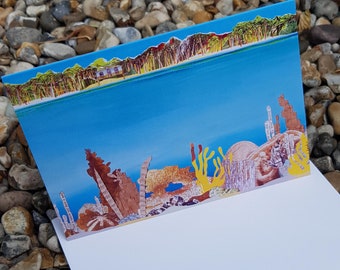 Reef CutOut – Carte de vœux, art, récif corallien, vie marine, vie marine, blanchi