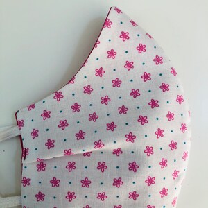 Pink Mini Daisy Face Mask, Floral Face Mask, Cotton Face Mask, Reversible Mask,Washable,Reusable Face Mask,3 layered Face Mask