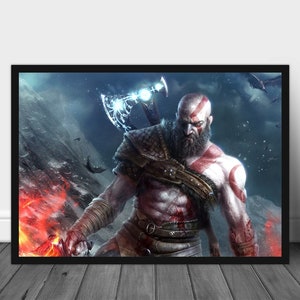 God of War Poster, God of War Kratos, Atreus, Poster Art, God of War Wall Art, God of War Print, Extra Large Poster, Printable Wall Art