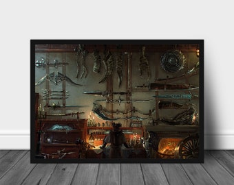 Bloodborne Poster, Bloodborne Hunter, Bloodborne Gift, Bloodborne Print, Bloodborne Decor Canvas Wall Art, Large Poster, Printable Wall Art