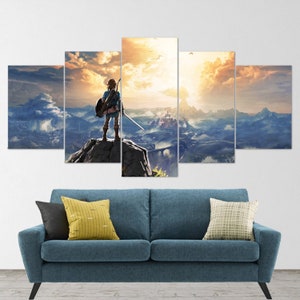 The Legend of Zelda, 5 Piece Canvas Wall Art, Extra Large Wall Art, The Legend of Zelda Poster, The Legend of Zelda 5 Piece, 5 Panel