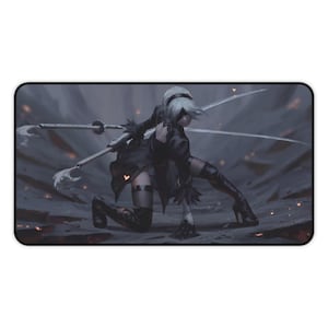 Nier Automata 2b Yorha Desk Mat - Mouse Pad, Nier 2 Blade Katana Desk Pad for Home Office, Anime Design, Gift for Gamers,  Office Decor