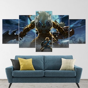 The Legend of Zelda, 5 Piece Canvas Wall Art, Extra Large Wall Art, The Legend of Zelda Poster, The Legend of Zelda 5 Piece, 5 Panel